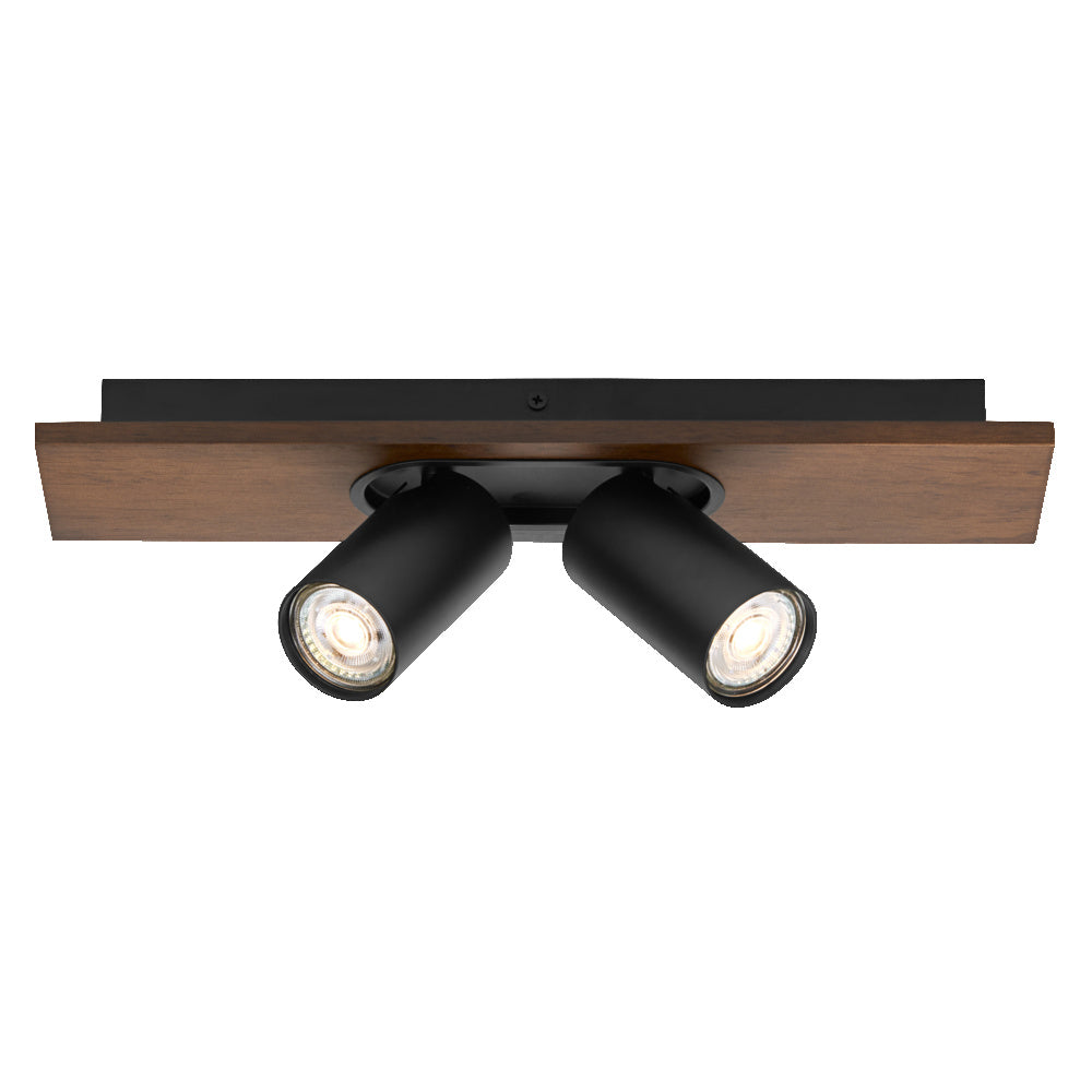 Lámpara de techo OSRAM DECOR SPOT MERCURY, 2 x 3,4 W, aspecto madera, color negro