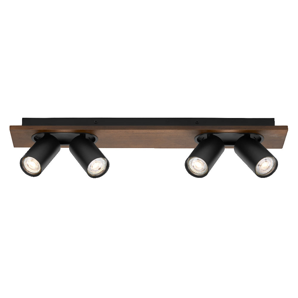 OSRAM DECOR SPOT MERCURY Deckenleuchte, 4 x 3,4W, Holzoptik schwarz