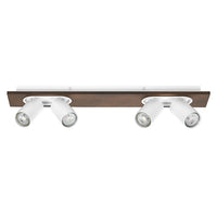 Lámpara de techo OSRAM DECOR SPOT MERCURY, 4 x 3,4 W, aspecto madera, blanco