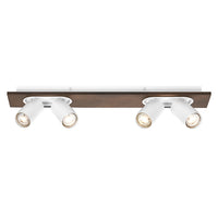 Lámpara de techo OSRAM DECOR SPOT MERCURY, 4 x 3,4 W, aspecto madera, blanco