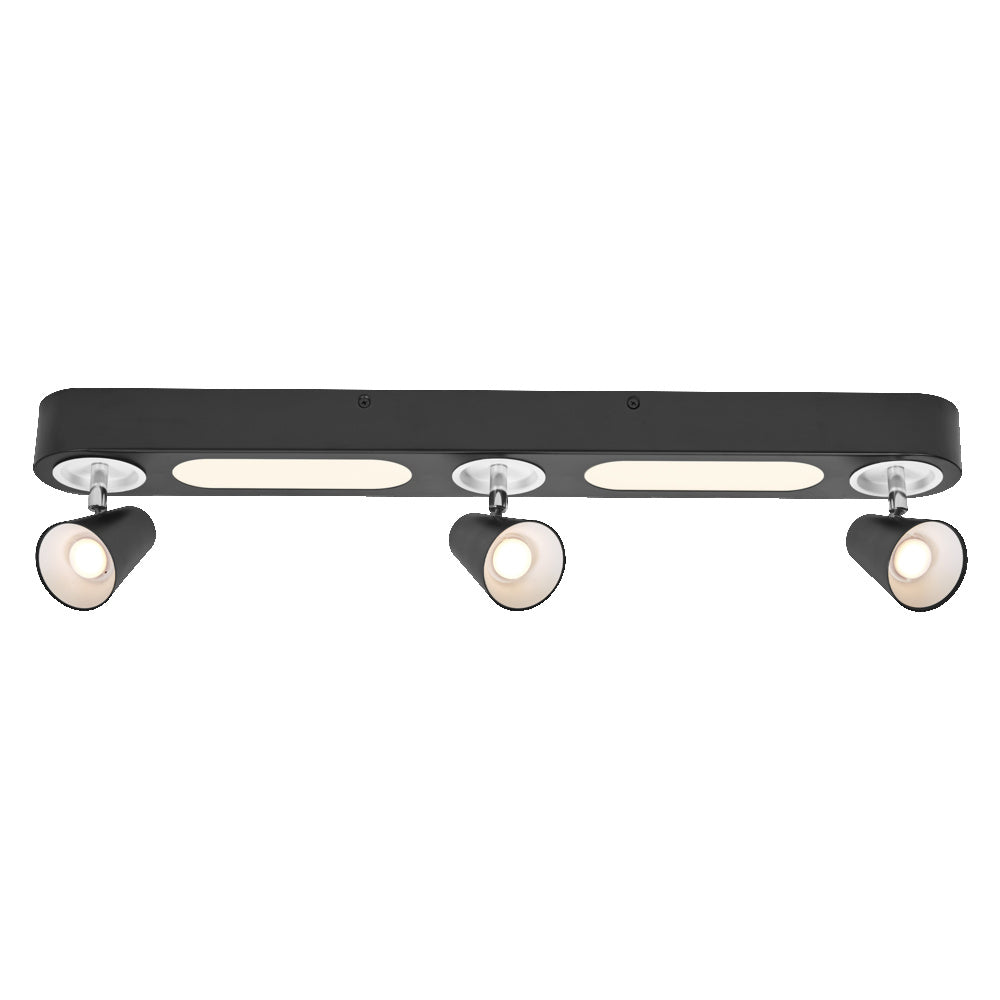 LEDVANCE DECOR SPOT NEPTUNE, 26 W, 1.100 lm, negro, foco, cabezales orientables, uso versátil, foco de interior, luz blanca cálida, diseño de alta calidad, montaje sencillo