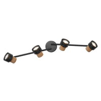 LEDVANCE DECOR SPOT CORK, 4 x 3,4 W, 920 lm, negro, foco, cabezales orientables, uso versátil, foco de interior, bombillas LED intercambiables, regulable, luz blanca cálida, GU10