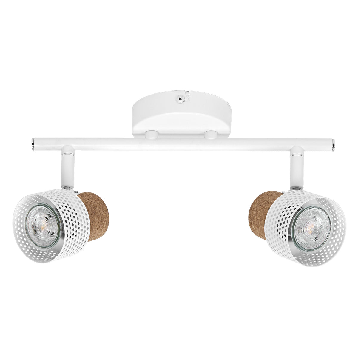 LEDVANCE DECOR SPOT CORK, 2 x 3,4 W, 460 lm, blanco, foco, cabezales orientables, uso versátil, foco de interior, bombillas LED intercambiables, regulable, luz blanca cálida, GU10