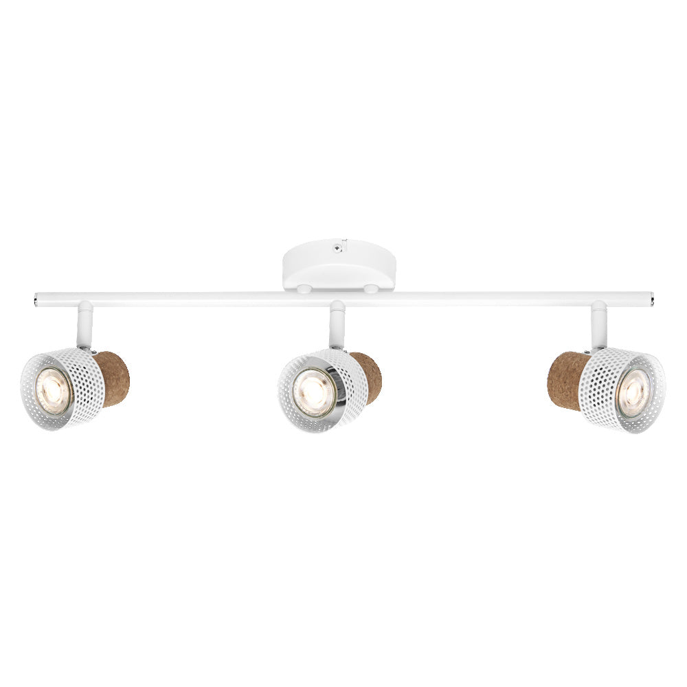 LEDVANCE DECOR SPOT CORK, 3 x 3,4 W, 690 lm, blanco, foco, cabezales orientables, uso versátil, foco de interior, bombillas LED intercambiables, regulable, luz blanca cálida, GU10