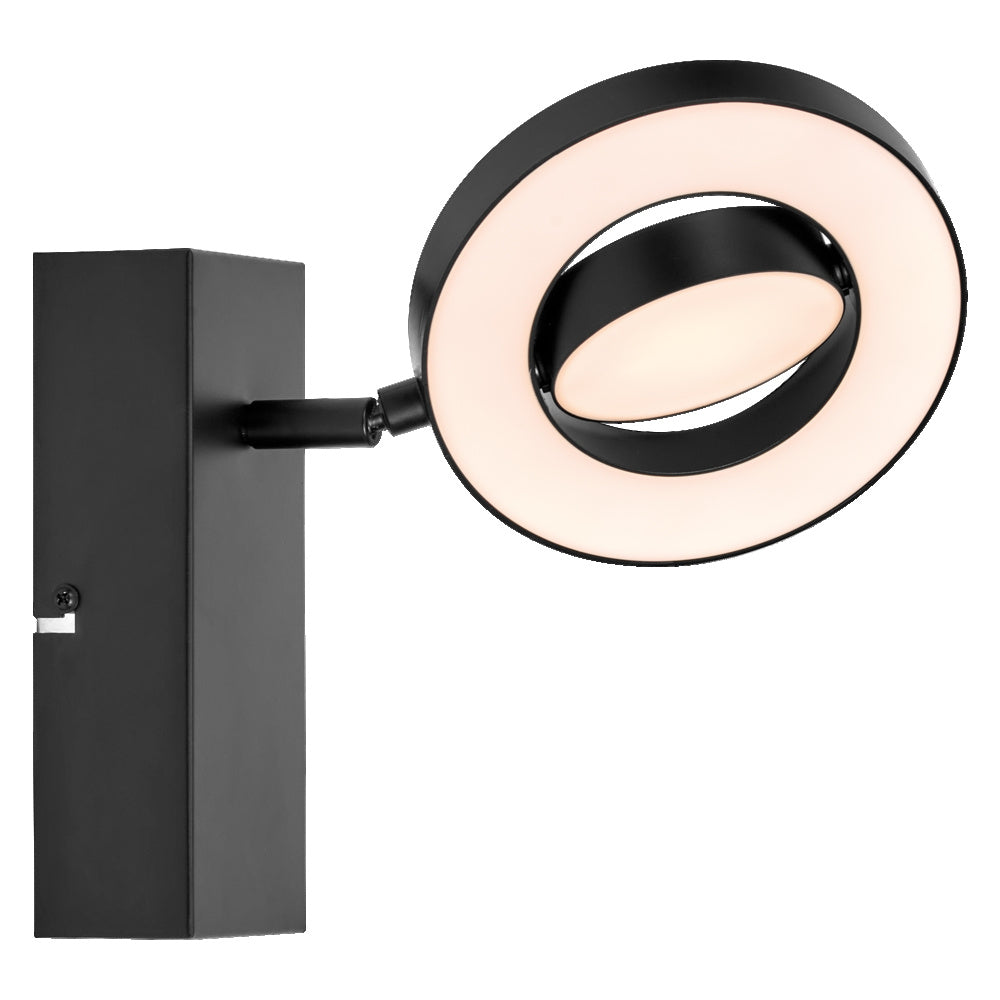 LEDVANCE DECOR SPOT SATURN, 11 W, 215 lm, negro, foco, cabezales orientables, uso versátil, foco de interior, regulación de la temperatura de color en 3 niveles, carcasa de alta calidad