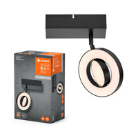 LEDVANCE DECOR SPOT SATURN, 11 W, 215 lm, negro, foco, cabezales orientables, uso versátil, foco de interior, regulación de la temperatura de color en 3 niveles, carcasa de alta calidad