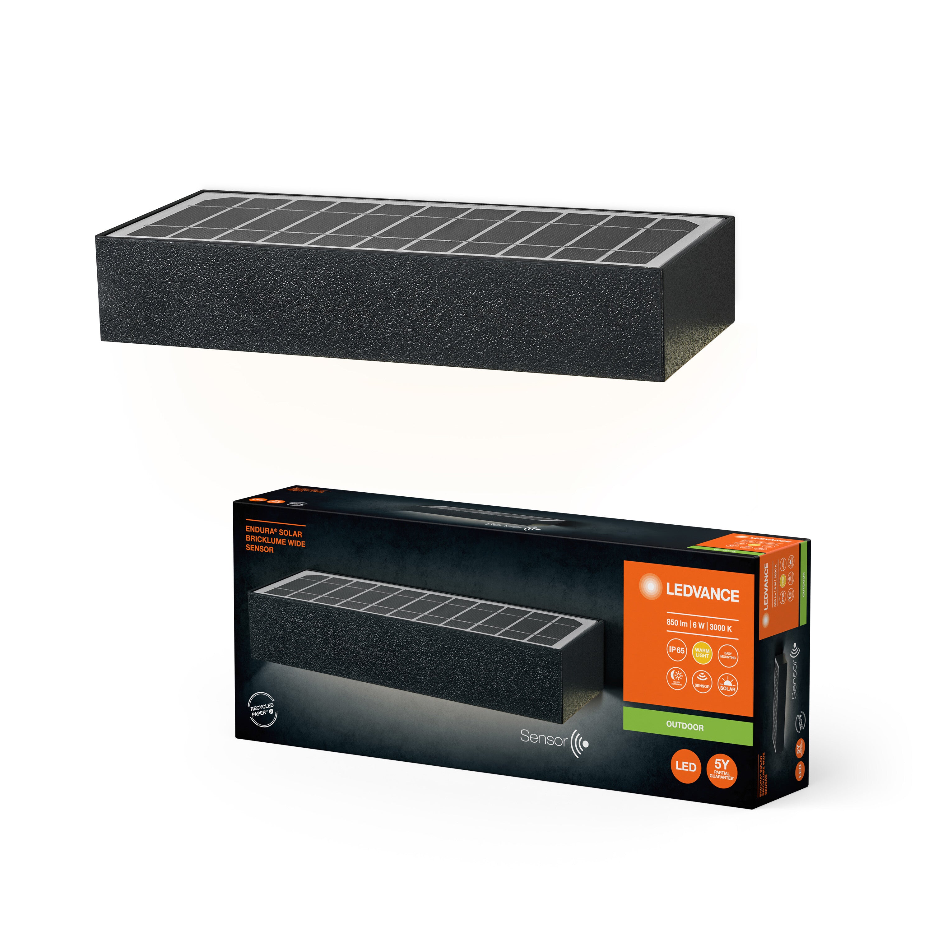 LEDVANCE ENDURA STYLE BRICKLUME Solar Wandleuchte, 6W, 850lm-LEDVANCE Shop