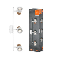 LEDVANCE DECOR SPOT CORK, 3 x 3,4 W, 690 lm, blanco, foco, cabezales orientables, uso versátil, foco de interior, bombillas LED intercambiables, regulable, luz blanca cálida, GU10