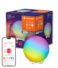 LEDVANCE SMART+ WIFI BALL LIGHT Lámpara de ambiente y de mesa, negra, 4 W, 130 lm, efecto de luz dinámico Magic RGB, dos fuentes de luz, regulable, larga vida útil, fácil montaje, controlable mediante app, IP20