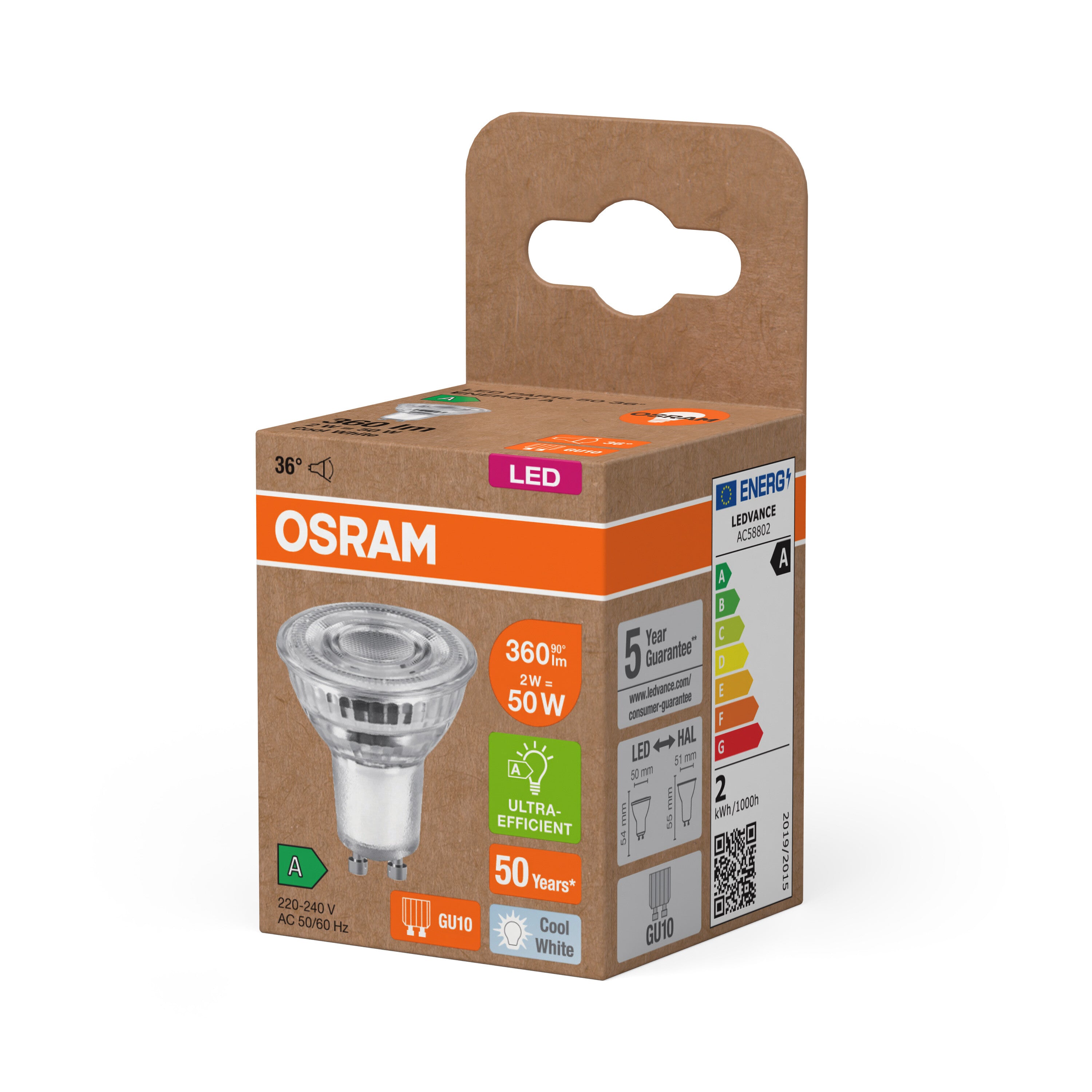 OSRAM Energy Class LED-Reflektor-Lampe, 2W, 360lm, EEK A , Kaltweiß , GU10-LEDVANCE Shop