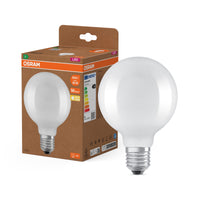 OSRAM LED LAMPS ENERGY CLASS A ENERGY EFFICIENCY FILAMENT CLASSIC Globe in Globusform-Form, LED-Lampe, Bleifreies Glas, Matt, 806 lm, Warmweiß, Energieeffizienzklasse: A