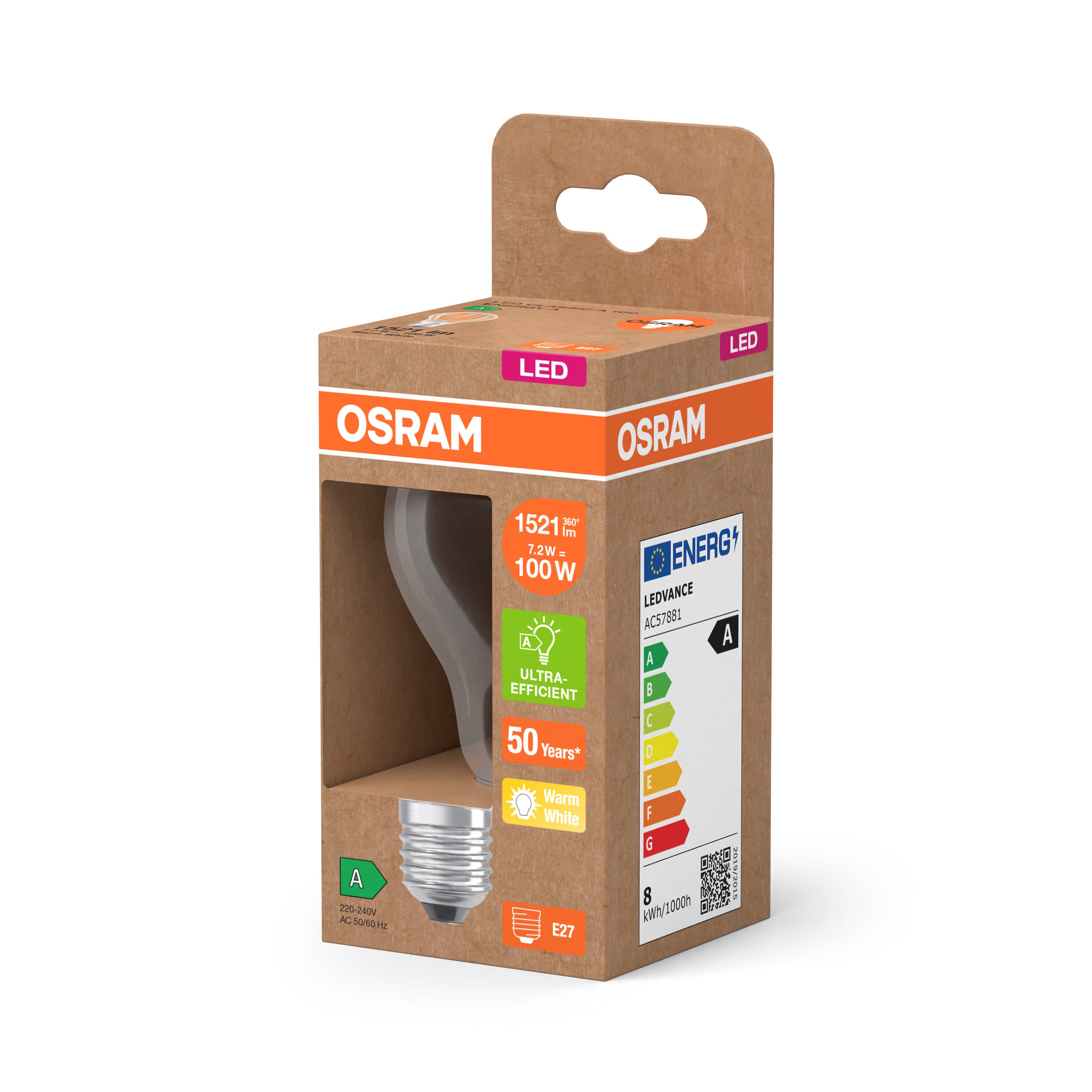 OSRAM LED Superstar Classic Lampe Klar, 7.2W, EEK A, E27 , Warmweiß-LEDVANCE Shop