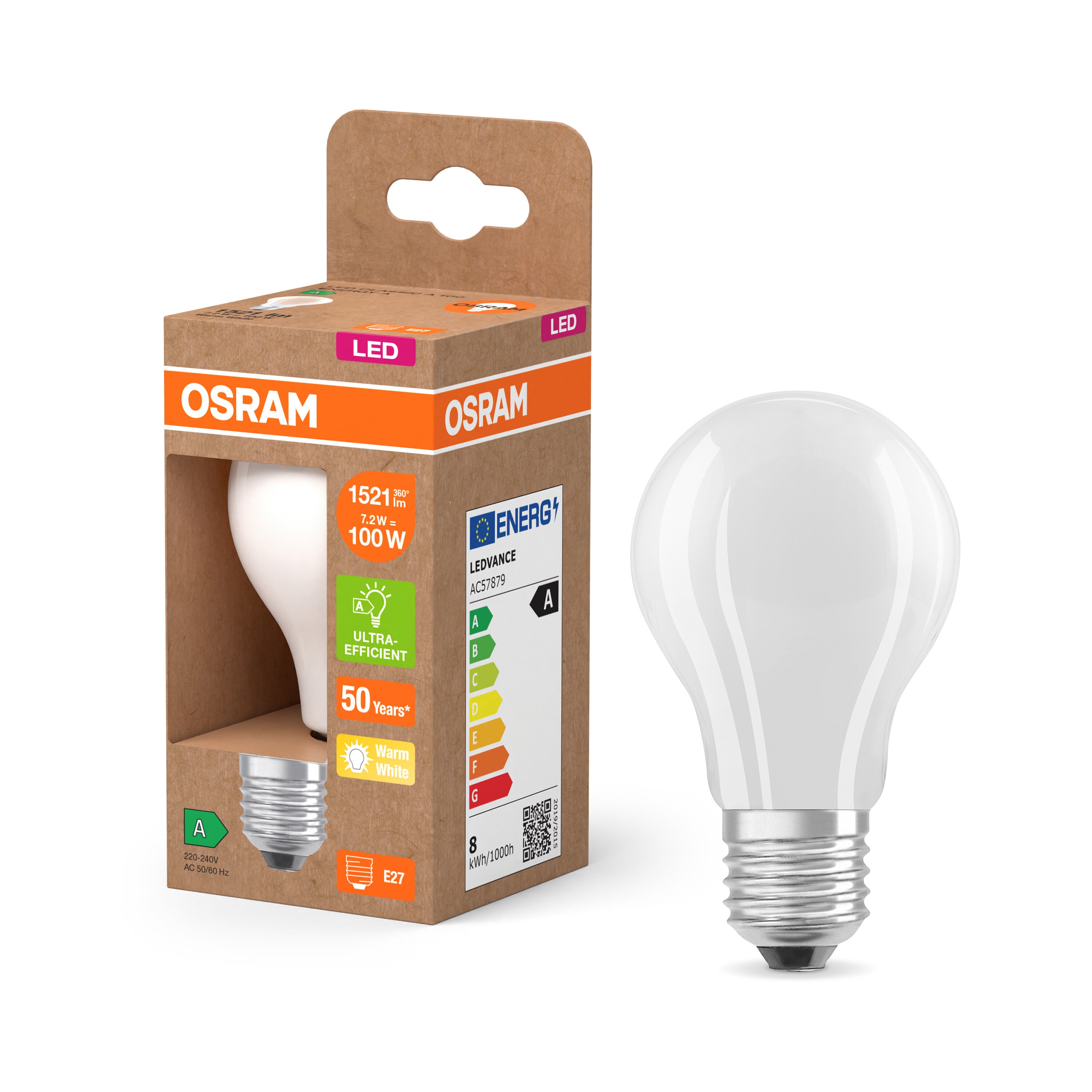 OSRAM LED Superstar Classic Lampe Frosted, 7.2W, 1521lm, E27 , Warmweiß-LEDVANCE Shop