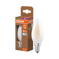 OSRAM LED CLASSIC B ENERGY EFFICIENCY A in B-Form, LED-Lampe, Bleifreies Glas, Matt, 3,8 W, (ex 60 W), 806 lm, Kaltweiß, 4000 K, Energieeffizienzklasse: A, CRI 80
