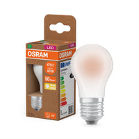 OSRAM LED CLASSIC P, eficiencia energética A, forma P, lámpara LED, cristal sin plomo, mate, 2,2 W, (antes 40 W), 470 lm, blanco cálido, 2700 K, clase de eficiencia energética: A, CRI 80