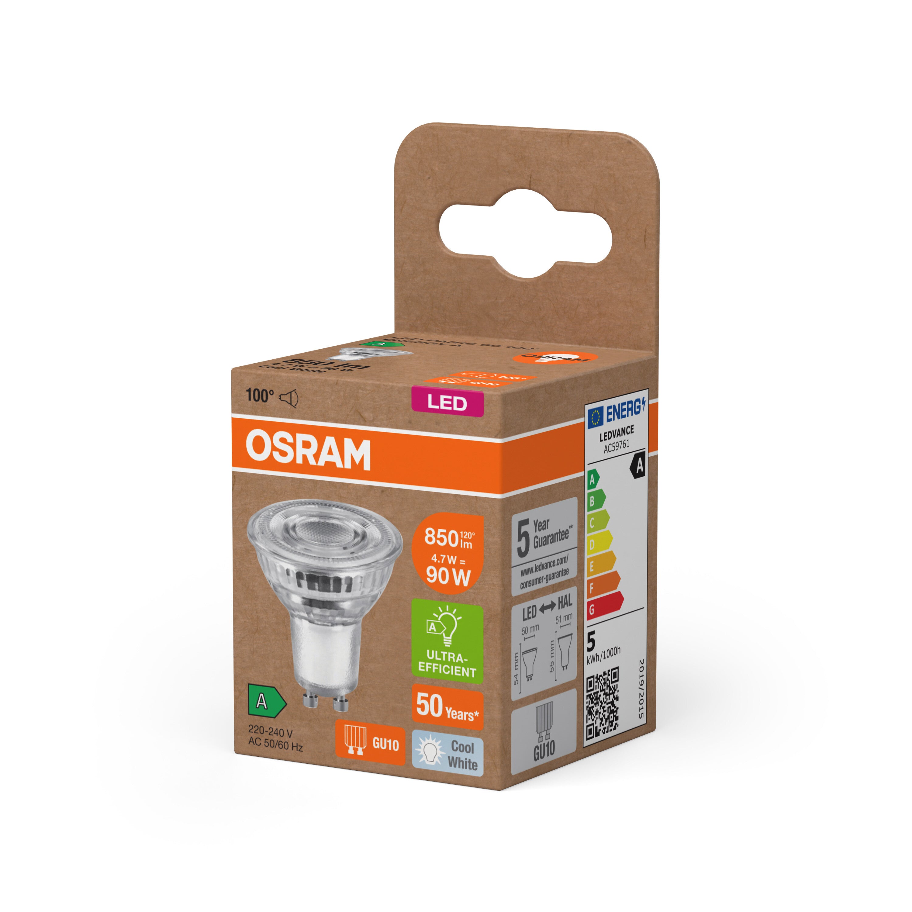 OSRAM Energy Class LED-Reflektor-Lampe, 4.7W, 850lm, EEK A , Kaltweiß , GU10-LEDVANCE Shop