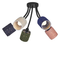 LEDVANCE Lámpara de techo de 5 focos «Decor Felt Weaving Cans», de fieltro y metal, casquillo E14, 630 mm de longitud, efectos de luz cálida gracias a la pantalla tejida, duradera gracias a la fuente de luz intercambiable, fácil de montar