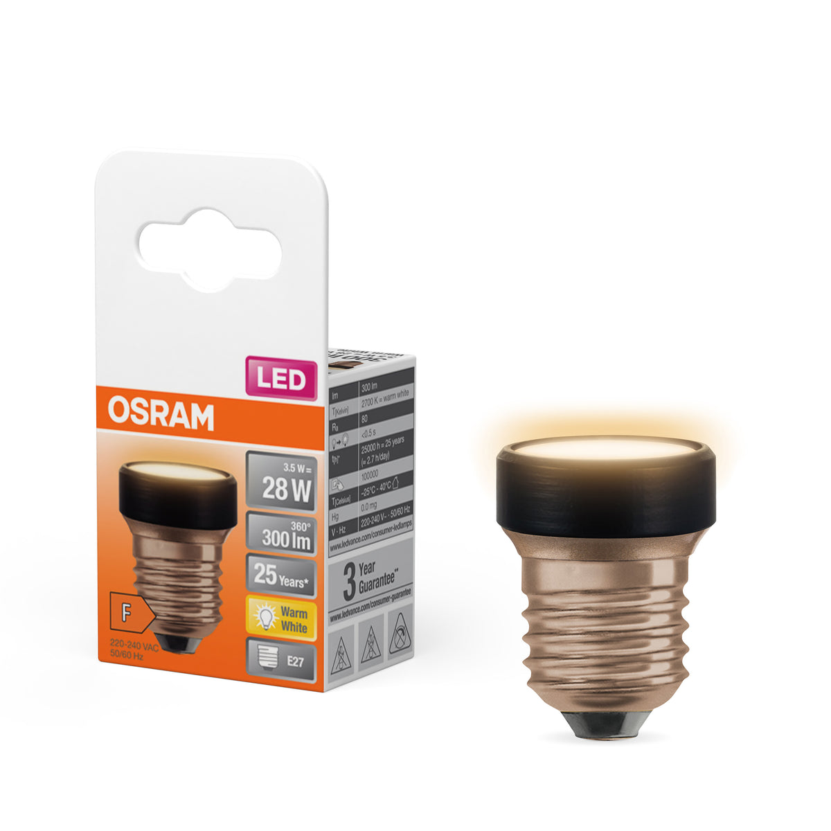 OSRAM LED Star Designlampe Schwarz, Warmweiß, 3.5W, 300lm, Frosted-LEDVANCE Shop