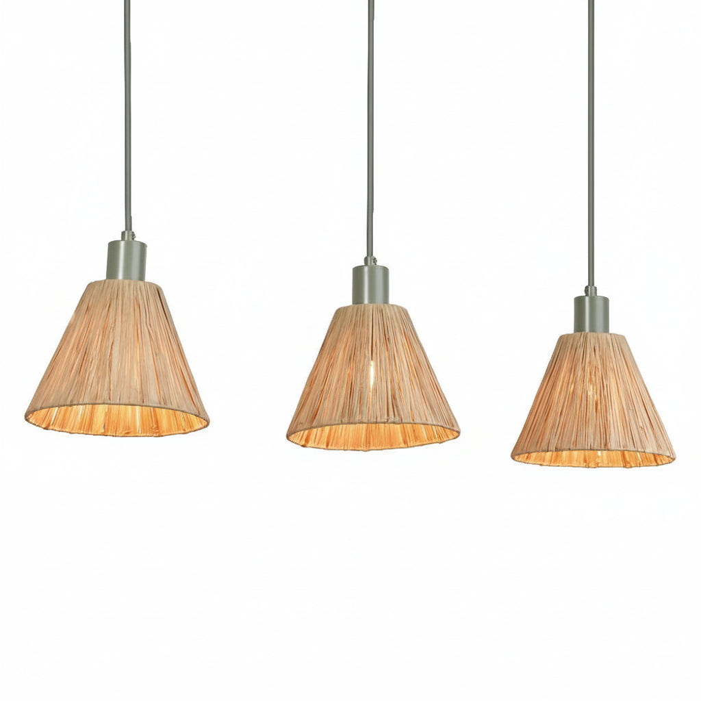 OSRAM DECOR Pendelleuchte Decor Raffia Linear grün, 3xE27