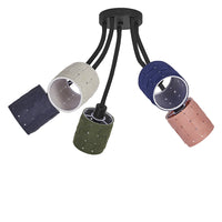 Lámpara de techo OSRAM DECOR con latas de fieltro tejido, 5 bombillas E14
