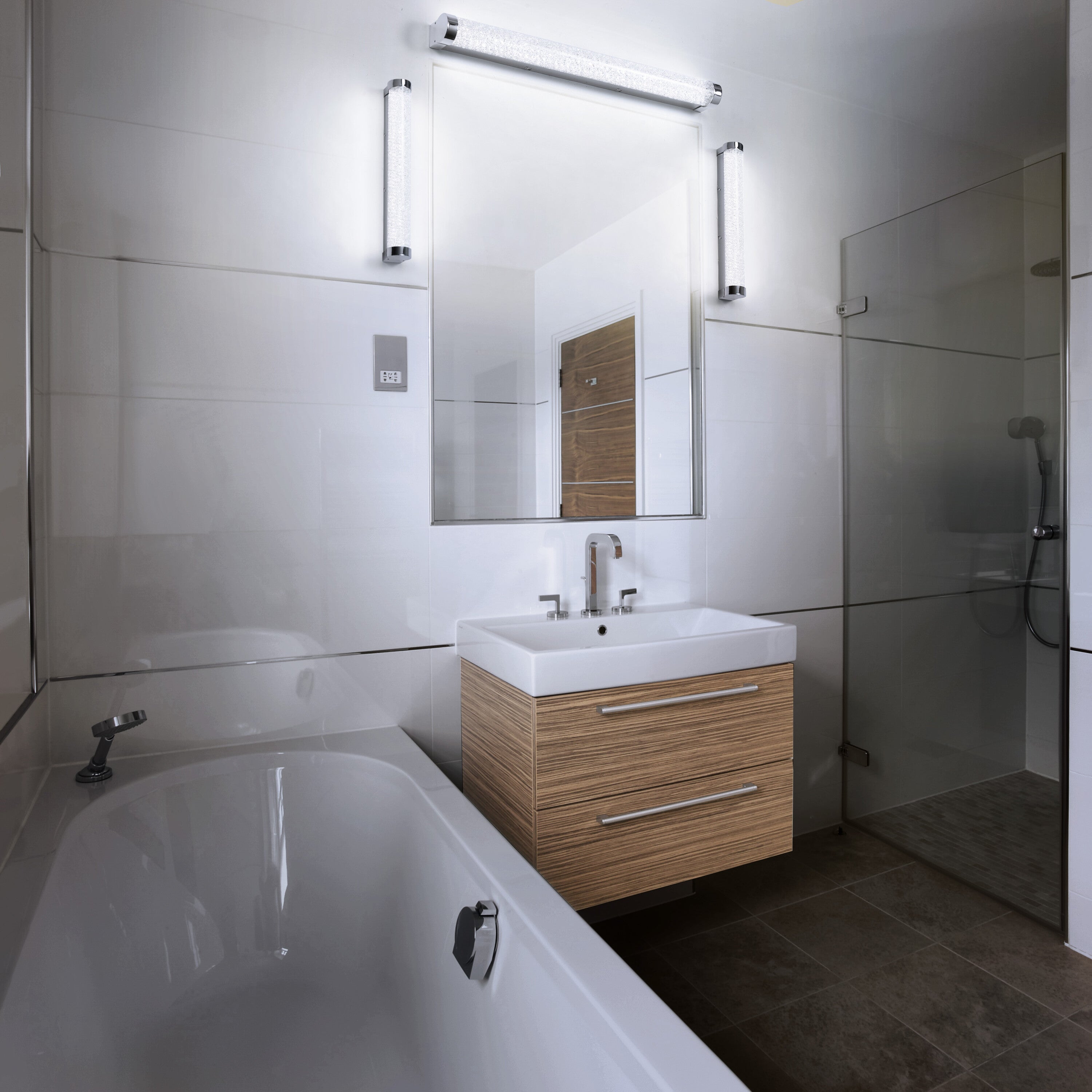LEDVANCE ORBIS Tube Badezimmer Spiegel-/Wandleuchte Blasen-Glas 9W 40cm Chrom-LEDVANCE Shop