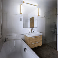OSRAM ORBIS Tube Badezimmer Spiegel-/Wandleuchte Frost-Glas 9W 40cm Holzdekor