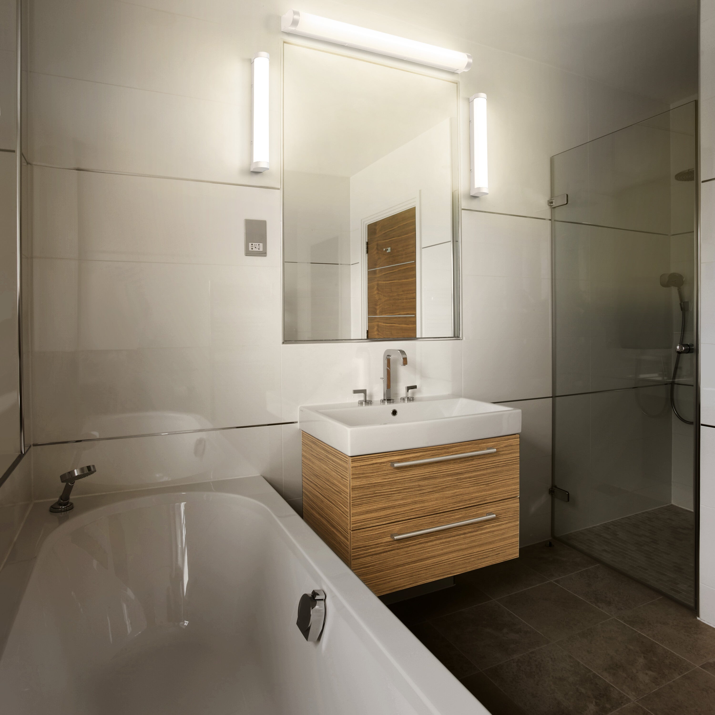 LEDVANCE ORBIS Tube Badezimmer Spiegel-/Wandleuchte Frost-Glas 9W 40cm dimmbar weiß-LEDVANCE Shop