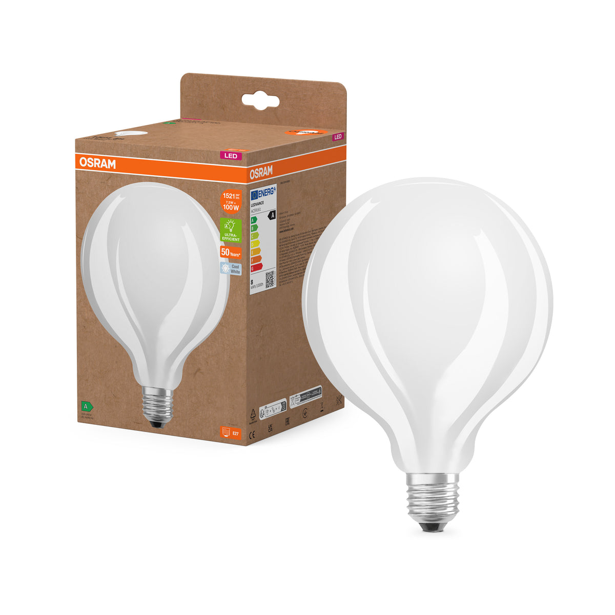 OSRAM LED-Kolben-Lampe mit Filament EEK A, 7.2W, 4000K, Kaltweiß, E27-LEDVANCE Shop