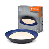 LEDVANCE Lámpara de techo LED Orbis Plate, negro-azul, 45 W, 2200 lm, 3000 K, 480 mm, 830, blanco cálido agradable, regulable en 3 niveles con un simple toque, protección IP20, tornillos y tacos de montaje incluidos