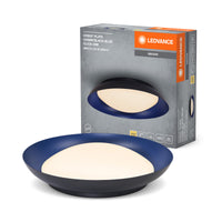 LEDVANCE Lámpara de techo LED Orbis Plate, negro-azul, 35 W, 1700 lm, 3000 K, 430 mm, 830, blanco cálido agradable, regulable en 3 niveles con un simple toque, protección IP20, tornillos y tacos de montaje incluidos