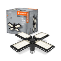 LEDVANCE Highbay Blade en negro, de plástico, con alas de iluminación ajustables, ofrece 23 W o 2350 lm en blanco neutro a 4000 K, rosca E27, 231 mm de diámetro, IP20