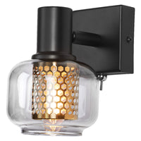 LEDVANCE DECOR Spot Aplique Firefly, 1x2,8 W, E14, 250 lm, 2700 K, blanco cálido, regulable, IP20, metal/cristal, negro, LED incluido y sustituible