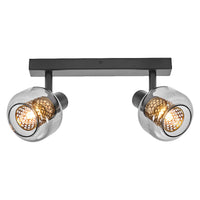 LEDVANCE DECOR Spot Firefly Wandleuchte, 2x2. 8W, E14, 500lm, 2700K, warmweiß, dimmbar, IP20, Metall/Glas, schwarz, LED enthalten und austauschbar