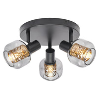 OSRAM DECOR Spot Firefly Deckenleuchte schwarz, OSRAM Lampe inklusive, 3 x 2.8W, E14