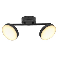 LEDVANCE Decor Spot Lámpara Moon negra, 2 cabezales orientables, 10,5 W, 560 lm, 3000 K, carcasa de metal, diseño funcional y minimalista, montaje sencillo, LED no sustituible