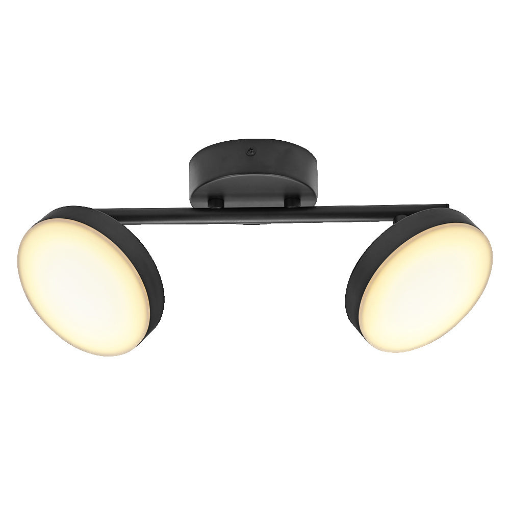 LEDVANCE Decor Spot Lámpara Moon negra, 2 cabezales orientables, 10,5 W, 560 lm, 3000 K, carcasa de metal, diseño funcional y minimalista, montaje sencillo, LED no sustituible