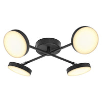 LEDVANCE DECOR Spot Moon Deckenleuchte schwarz, 4 Spots Cross, 21W