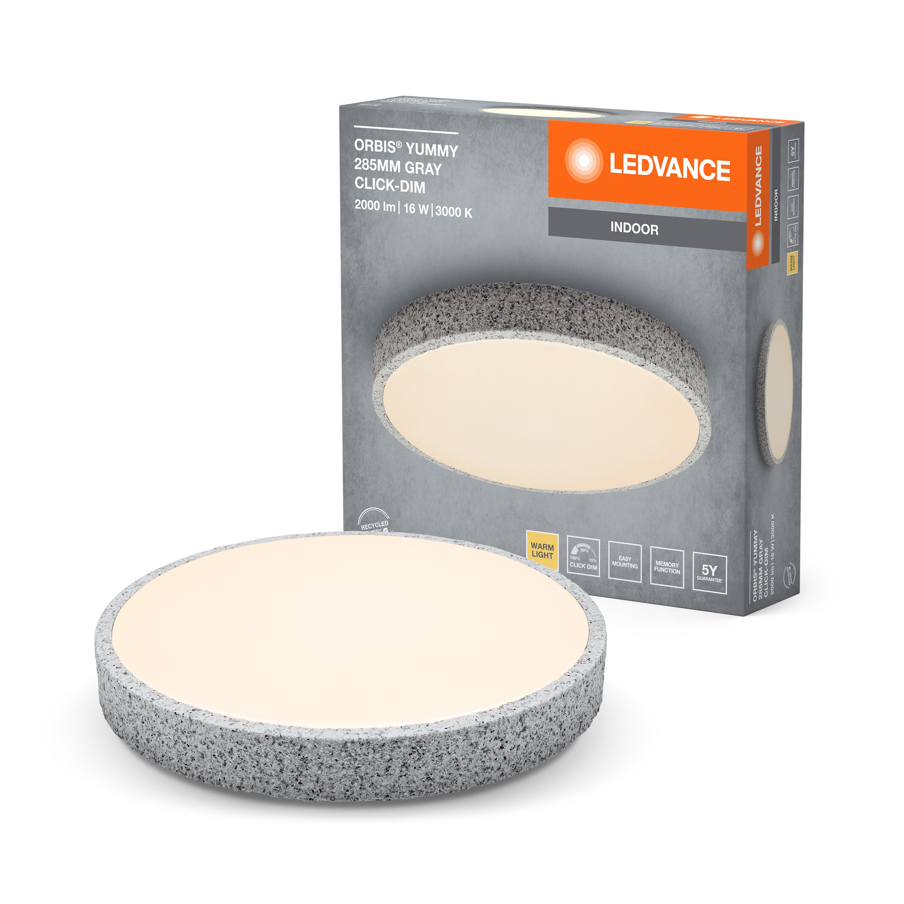 LEDVANCE ORBIS Yummy Deckenleuchte 16W 285mm dimmbar grau-LEDVANCE Shop