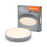 LEDVANCE Lámpara de techo LED ORBIS Yummy con aro metálico, gris, 16 W, 1000 lm, 3000 K, 285 mm, 830, blanco cálido agradable, regulable con un clic, protección IP20, tornillos y tacos de montaje incluidos