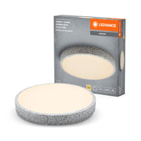 LEDVANCE Lámpara de techo LED ORBIS Yummy con aro metálico, gris, 24 W, 1450 lm, 3000 K, 390 mm, 830, blanco cálido agradable, regulable con un clic, protección IP20, tornillos y tacos de montaje incluidos