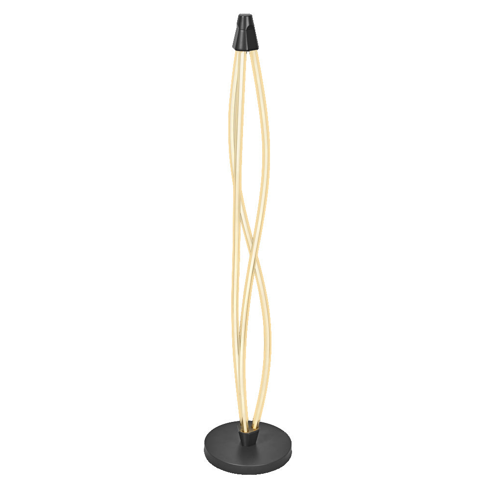 LEDVANCE Lámpara de pie Swirl, de policarbonato curvado con diseño LED y filamento, 22 W, 2400 lm, 3000 K, 830 blanco cálido, regulable, gris oscuro, 260 mm, IP20