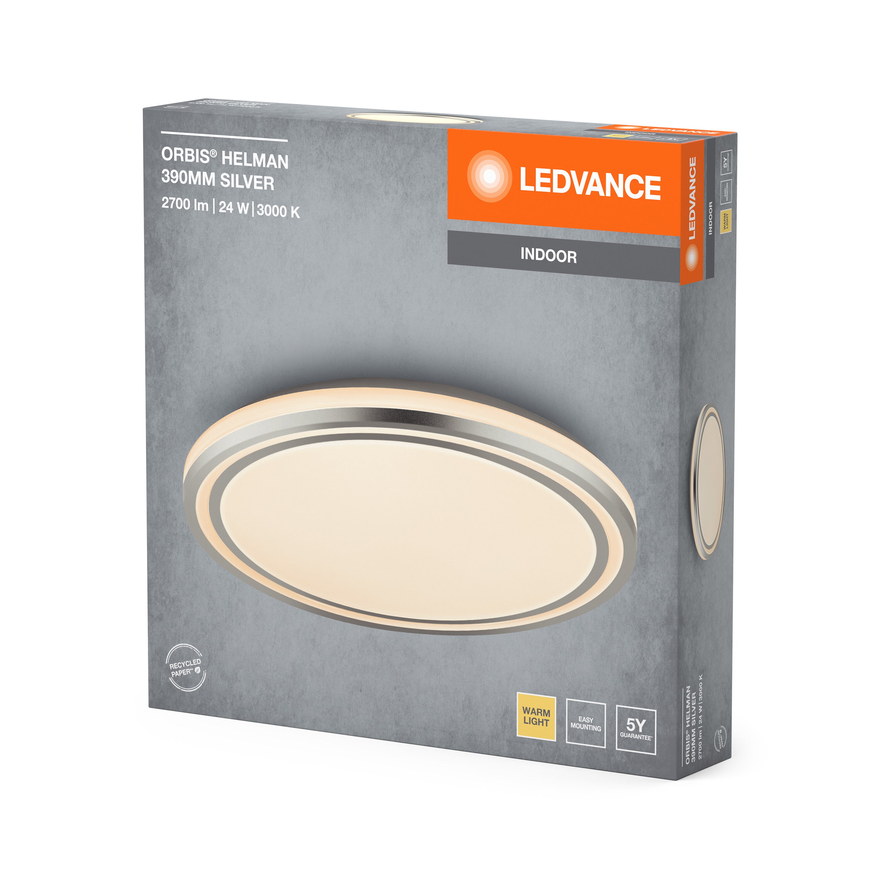 LEDVANCE ORBIS Helman Deckenleuchte 24W 1500lm weiß/silber-LEDVANCE Shop