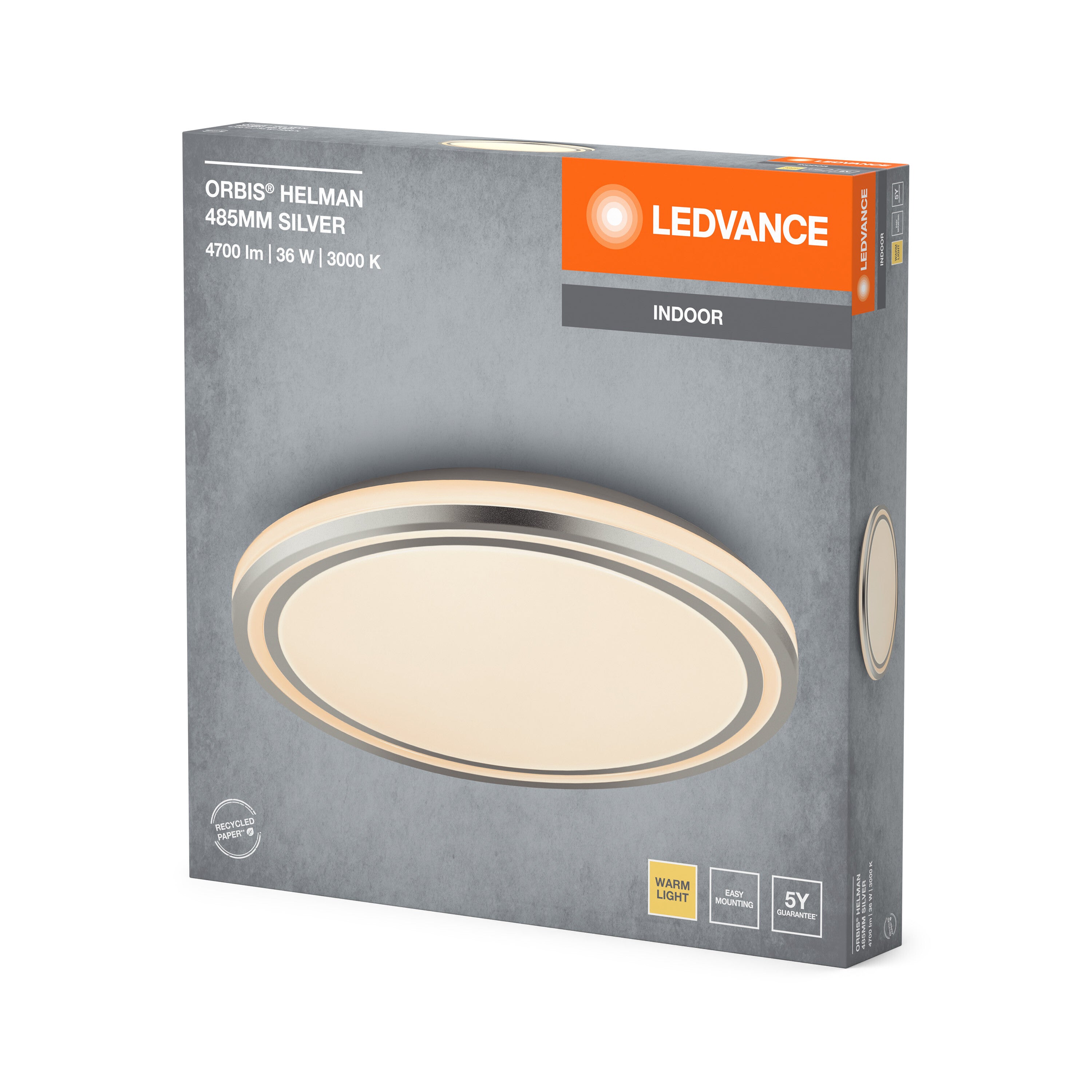 LEDVANCE ORBIS Helman Deckenleuchte 36W 2500lm weiß/silber-LEDVANCE Shop