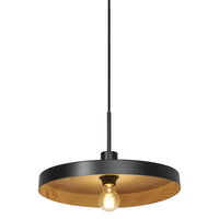 LEDVANCE Lámpara colgante decorativa Decor Plate con pantalla en forma de plato, 400 mm, con casquillo E27, IP20, metal, negro/beige