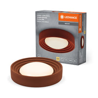 LEDVANCE ORBIS Concrete, lámpara de techo de hormigón marrón con LED, 18 W, 1500 lm, 3000 K (blanco cálido agradable), regulable en 3 niveles con un simple clic, 400 mm de diámetro, protección IP20, apta para el baño