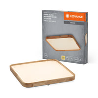 LEDVANCE ORBIS Alicia LED-Deckenleuchte mit Holzdekor, 16W, 2500lm, 3000K, 495x495mm, freundliches Warmweiß, durch Klicken dimmbar, IP20 Schutz, Montageschrauben und Dübel inklusive