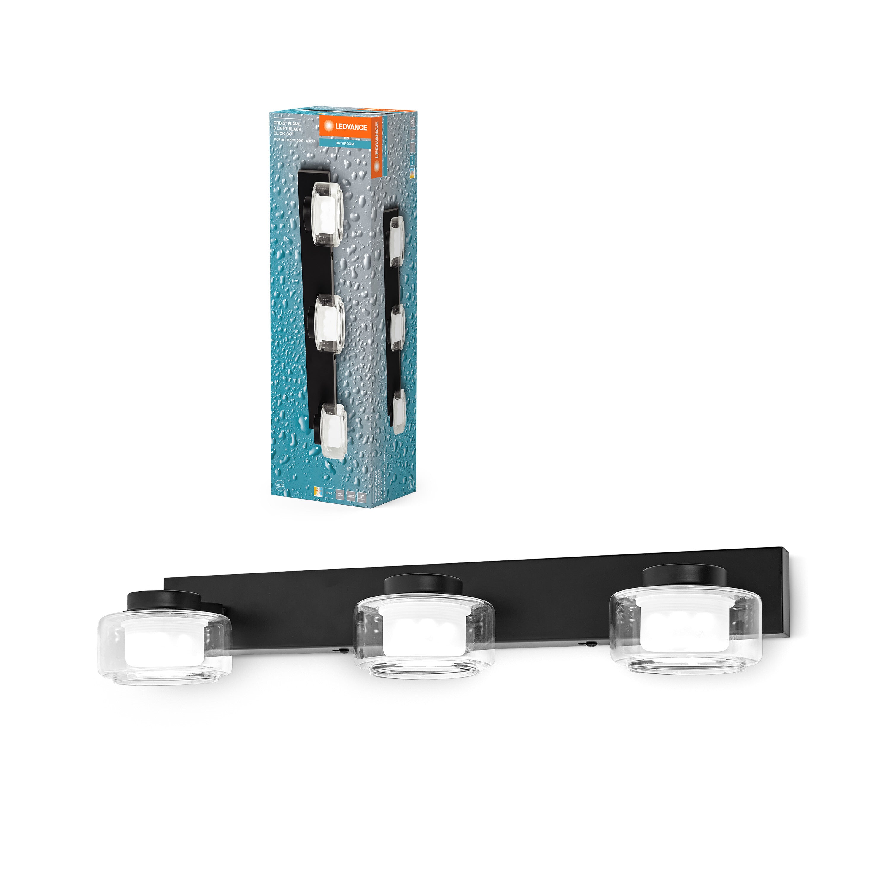 LEDVANCE ORBIS Flame Badezimmer Wandleuchte 16.5W Click CCT IP44 schwarz-LEDVANCE Shop