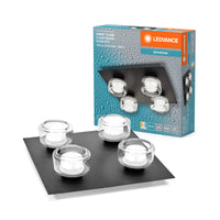 LEDVANCE ORBIS Flame: aplique y plafón LED, negro, 22 W, 1400 lm, 3000/4000 K, temperatura de color ajustable mediante interruptor de pared (blanco frío/blanco cálido), protección IP44 contra cuerpos extraños y salpicaduras de agua
