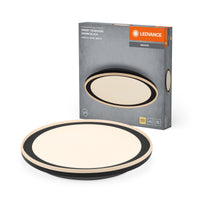 LEDVANCE Lámpara de techo LED ORBIS Pederson con anillo de plástico, negra, 36 W, 2500 lm, 3000 K, blanco cálido agradable (830), 550 mm de diámetro, protección IP20, tornillos y tacos de montaje incluidos