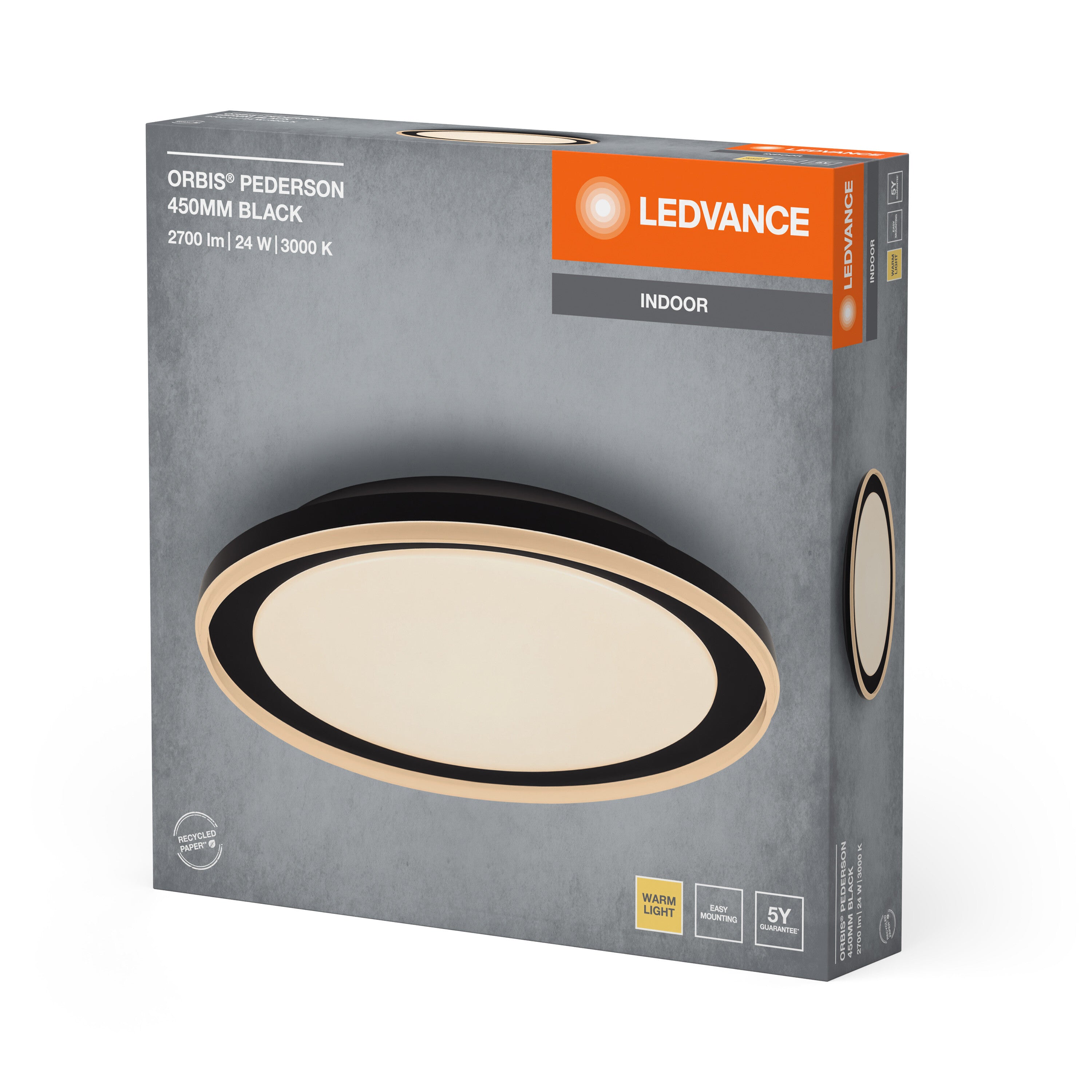 LEDVANCE ORBIS Pederson Deckenleuchte 24W 450mm schwarz-LEDVANCE Shop